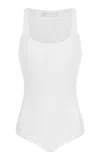 Michael Kors Ribbed Tank Bodysuit In White