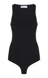 Michael Kors Ribbed Tank Bodysuit In Black