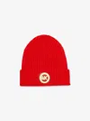 Michael Kors Ribbed Wool Beanie In Red