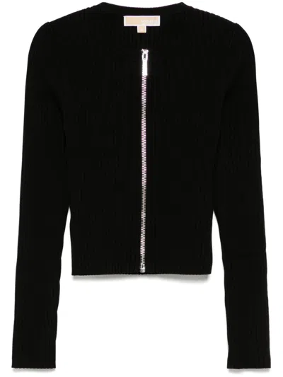 Michael Kors Gerippter Cardigan In Black