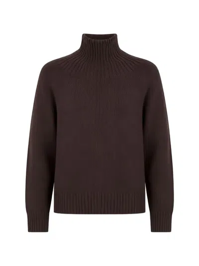 Michael Kors Ribbed-knit Raglan-sleeve Sweater In Brown