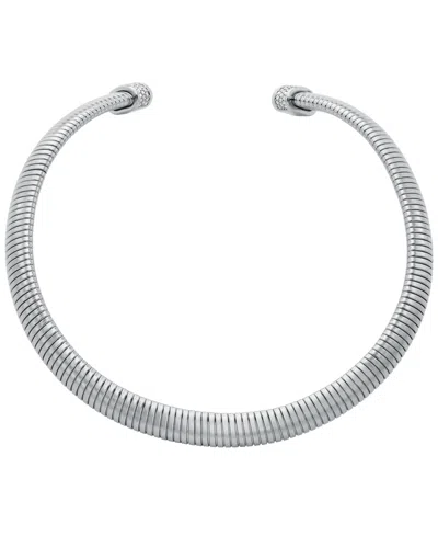 Michael Kors Ribbon Flex Collar Necklace In Metallic
