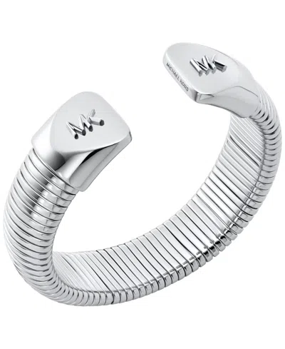 Michael Kors Ribbon Flex Cuff Bracelet In Silver