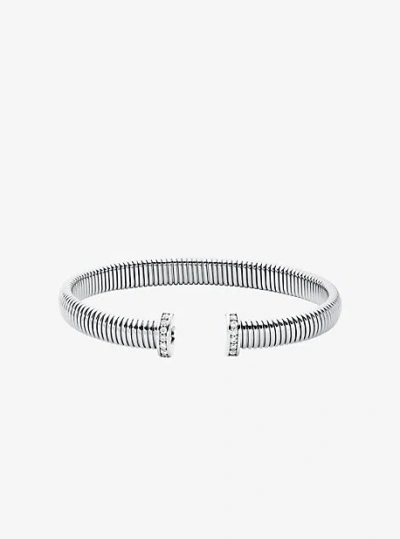 Michael Kors Ribbon Flex Pavé Cuff In Metallic