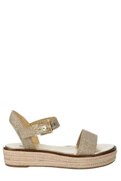 Michael Kors Richie Glitter Buckle-fastened Sandals In Champagne