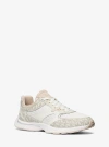 Michael Kors Riley Mixed-media Trainer In Natural