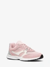 Shop Michael Kors Riley Mixed-media Trainer In Pink