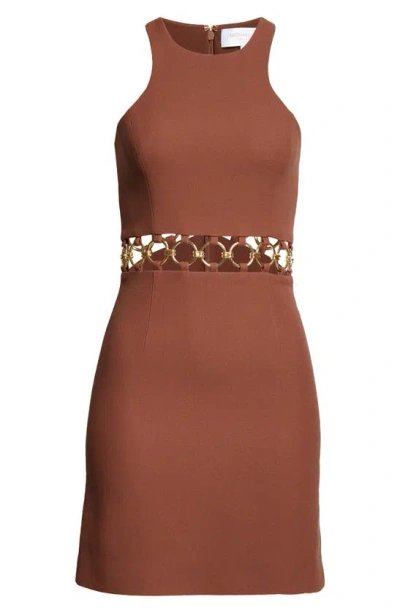 Michael Kors Ring Cutout Sleeveless Minidress In Nutmeg