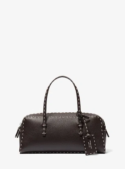 Michael Kors Roberta Hand-stitched Pebbled Leather Satchel