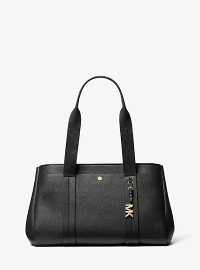 Michael Kors Romee Large Pebbled Leather Tote Bag In Black