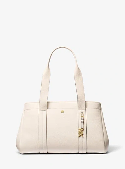 Michael Kors Romee Large Pebbled Leather Tote Bag In Natural