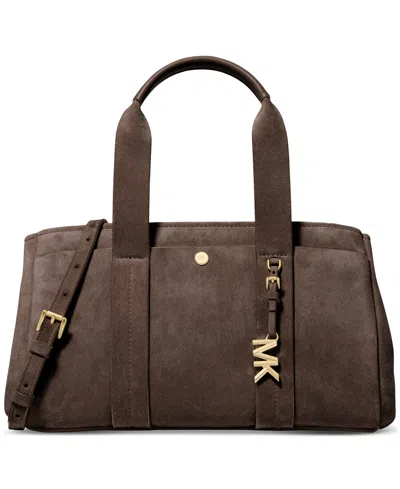 Michael Kors Romee Medium Leather East West Satchel In Brown
