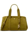 Michael Kors Romee Medium Leather East West Satchel In Green
