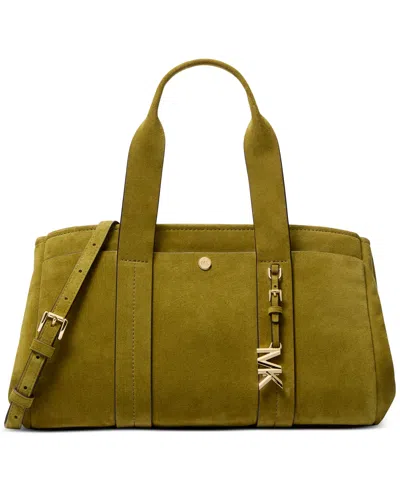 Michael Kors Romee Medium Leather East West Satchel In Green