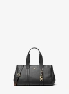 Michael Kors Romee Small Pebbled Leather Satchel In Black