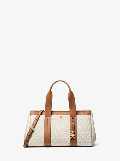 Michael Kors Romee Small Signature Logo Satchel In White
