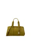 Michael Kors Romee Small Suede Satchel With Glossy Mk Logo