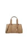 Michael Kors Romee Small Suede Satchel With Glossy Mk Logo