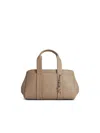 Michael Kors 'romee' Where Grey Leather Bag In Neutral