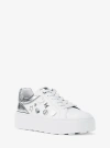 Michael Kors Romey Embellished Mixed-media Platform Sneaker In White
