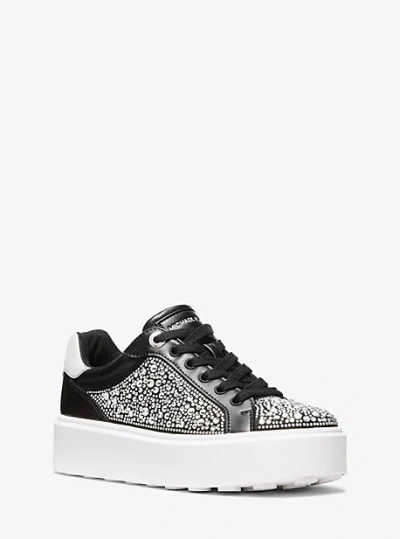 Michael Kors Romey Embellished Platform Sneaker In Blue