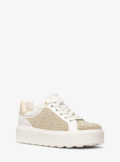 Michael Kors Romey Embellished Platform Sneaker In Gold