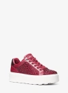 Michael Kors Romey Embellished Platform Sneaker In Red