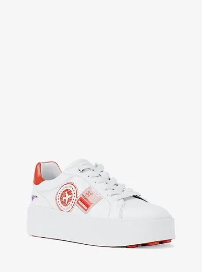 Michael Kors Romey Embellished Platform Sneaker In White