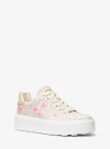 Michael Kors Romey Floral Signature Logo Platform Sneaker In Natural