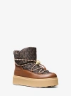 Michael Kors Romey Mixed-media Lace-up Boot In Brown