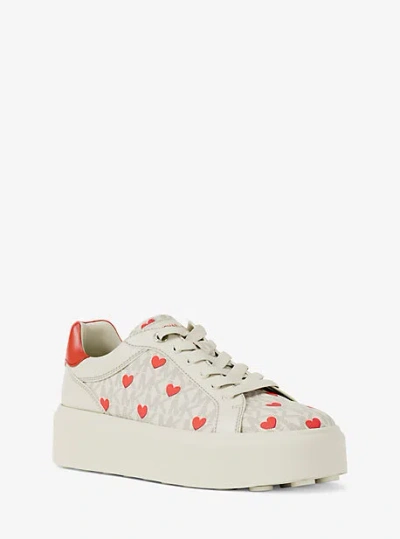 Michael Kors Romey Printed Signature Logo Platform Sneaker In Multi