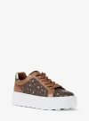 Michael Kors Romey Printed Signature Logo Sneaker In Brown