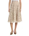 Michael Kors Collection Soutache Lace Circle Skirt In Hemp/ecru