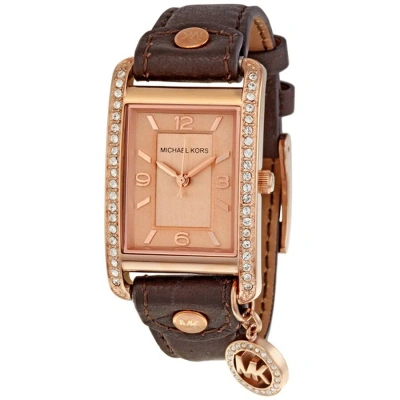 Michael Kors Rose Gold Crystal Ladies Watch Mk2214 In Brown / Gold / Rose