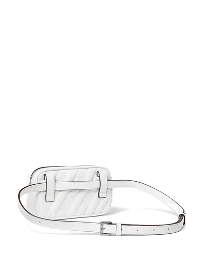 Michael Kors Rose Quilted Belt Bag In White