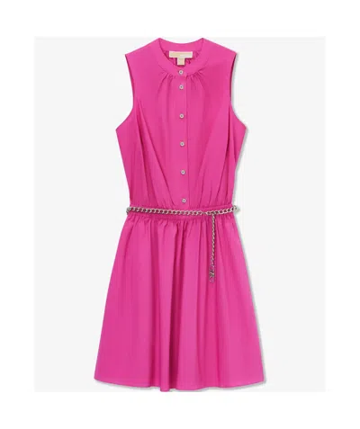 Michael Kors Round Collar Sleeveless Dress In Pink