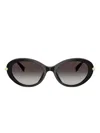 Michael Kors Womens Mk2245u Rockaway Round-frame Acetate Sunglasses Black In Black