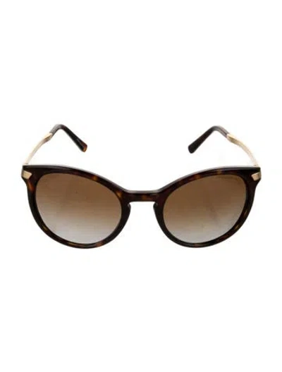 Pre-owned Michael Kors Round Gradient Sunglasses In Black