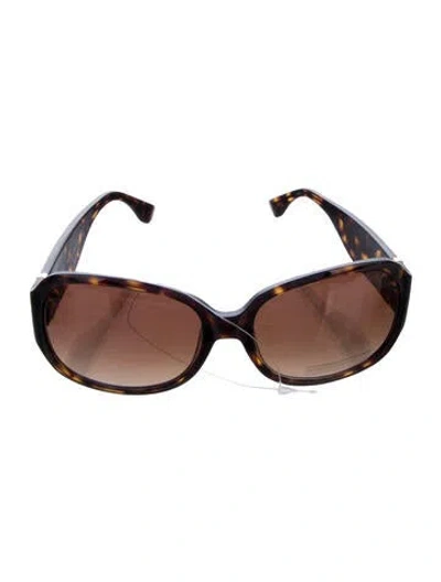 Pre-owned Michael Kors Round Gradient Sunglasses In Brown
