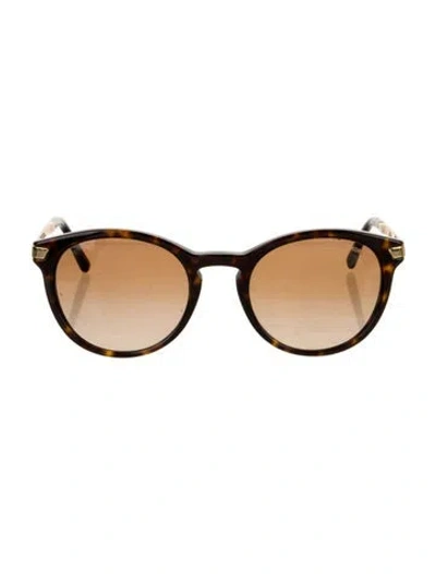 Pre-owned Michael Kors Round Gradient Sunglasses In Gold