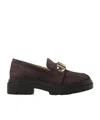 Michael Kors 45mm Logo-plaque Suede Loafers In Black