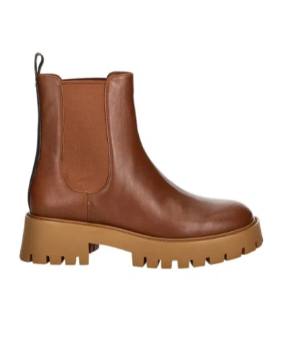 Michael Kors Round-head Short Boots In Brown