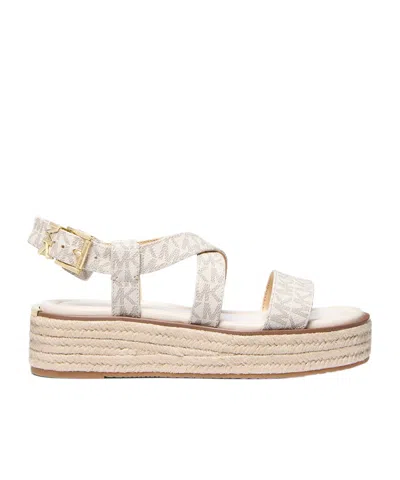 Michael Kors Round-headed Sandals With Platform Soles In Nude
