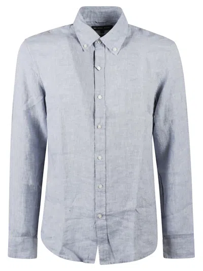 Michael Kors Round Hem Plain Shirt In Avio