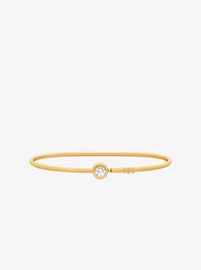 Michael Kors Round Stone Bangle In Gold