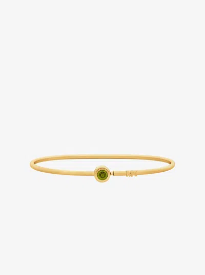 Michael Kors Round Stone Bangle In Gold