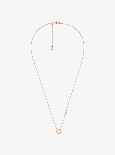 Michael Kors Round Stone Pendant Necklace In Multi