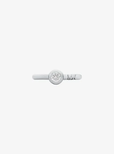 Michael Kors Round Stone Ring In Silver