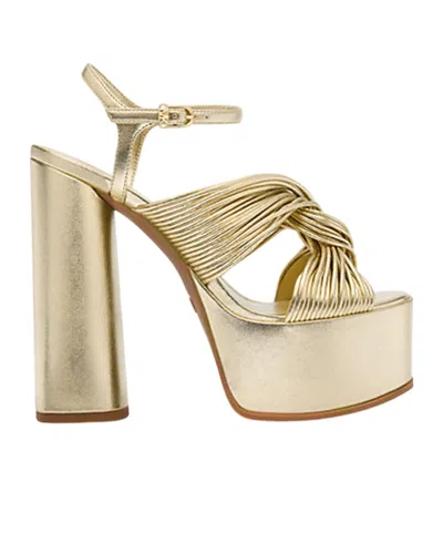 Michael Kors Round Toe Flat Sandals In Gold