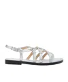 Michael Kors Round Toe Flat Sandals In White